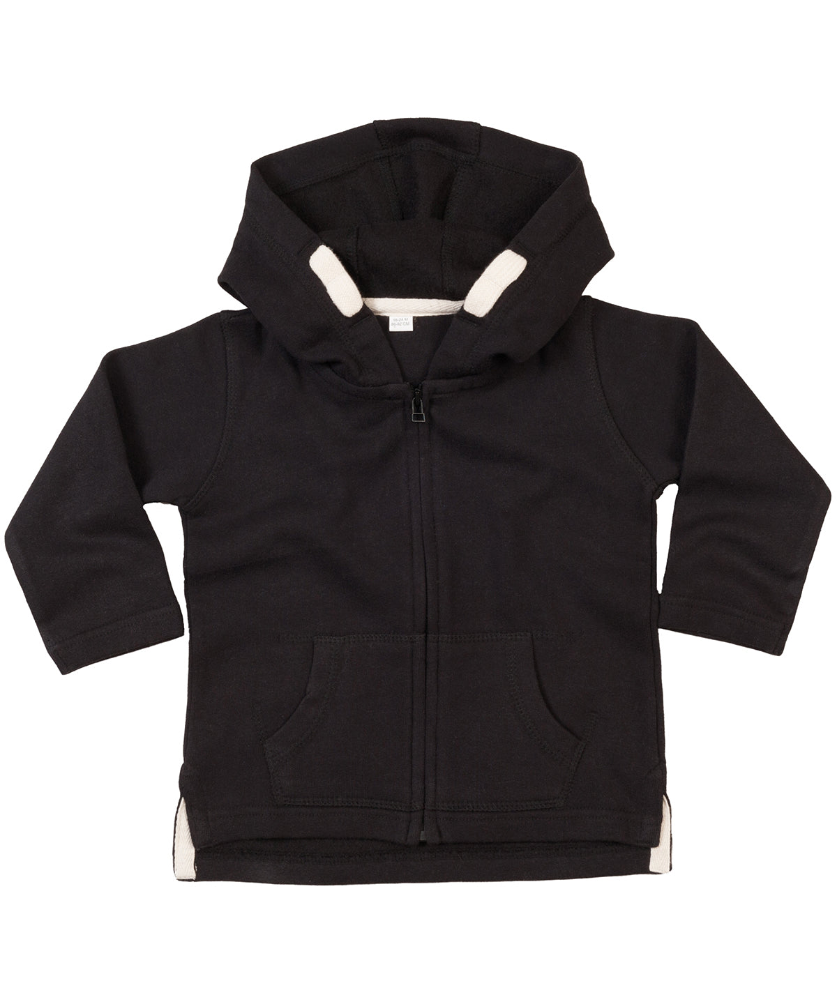 Baby zipped hoodie | Black