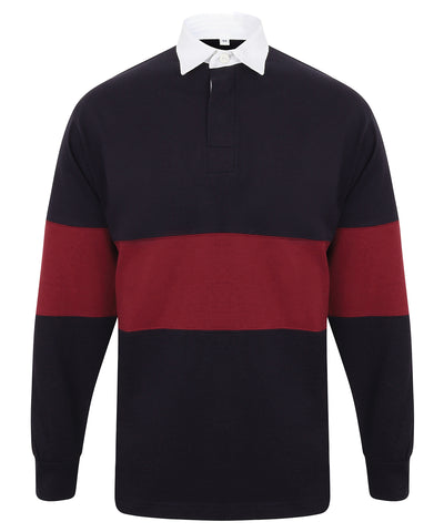 Panelled rugby shirt | navy/burgundy