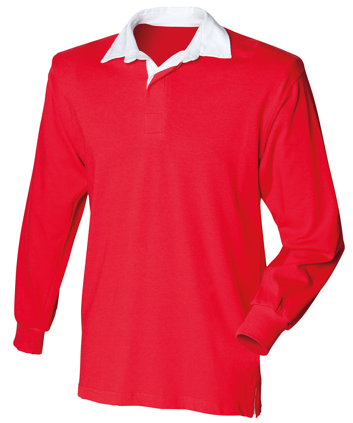 Kids long sleeve plain rugby shirt | Red