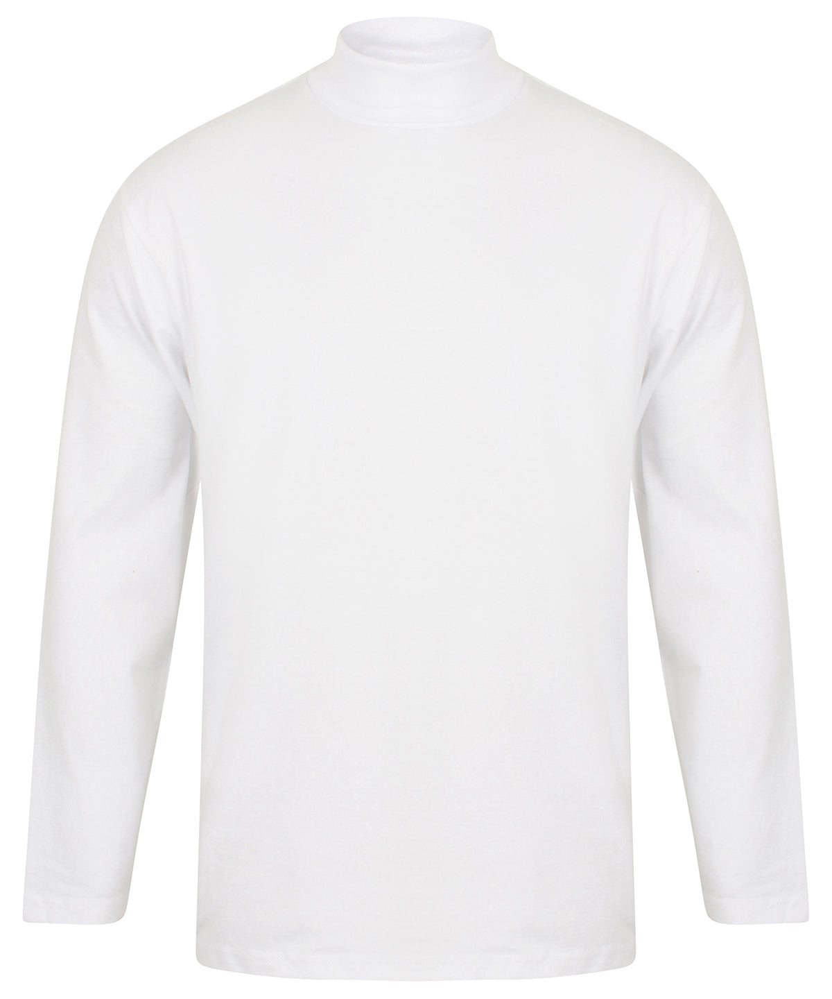 Long sleeve roll neck top | White