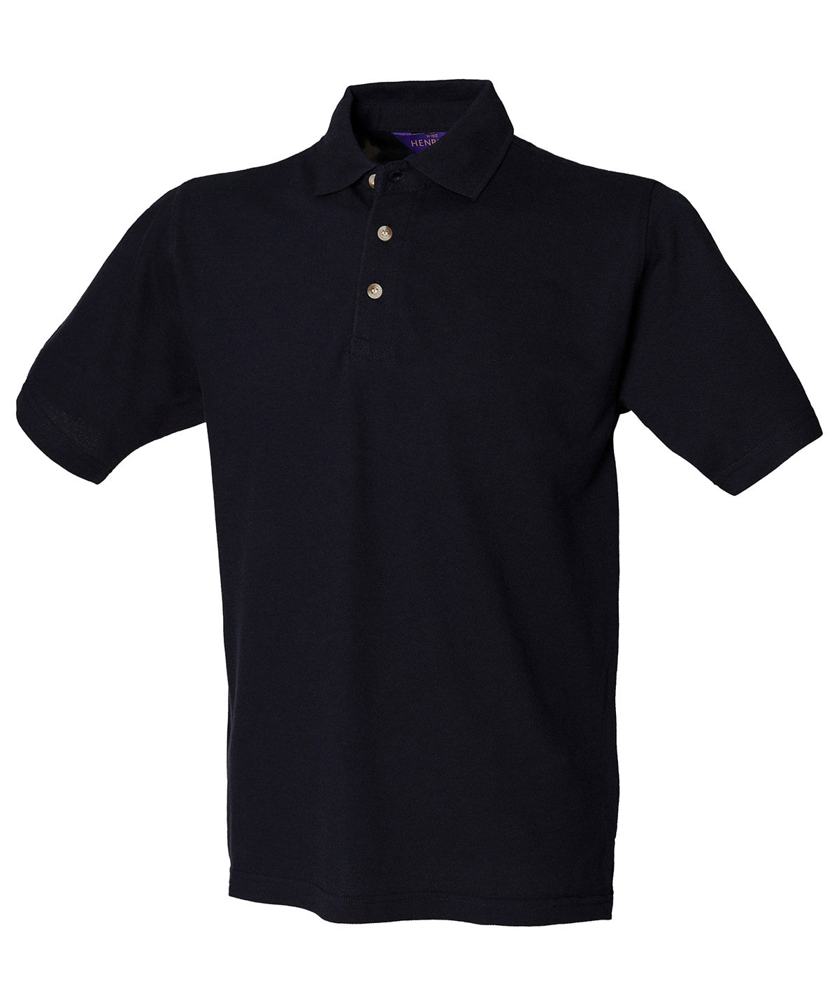 Classic cotton piqué polo with stand-up collar | Navy*