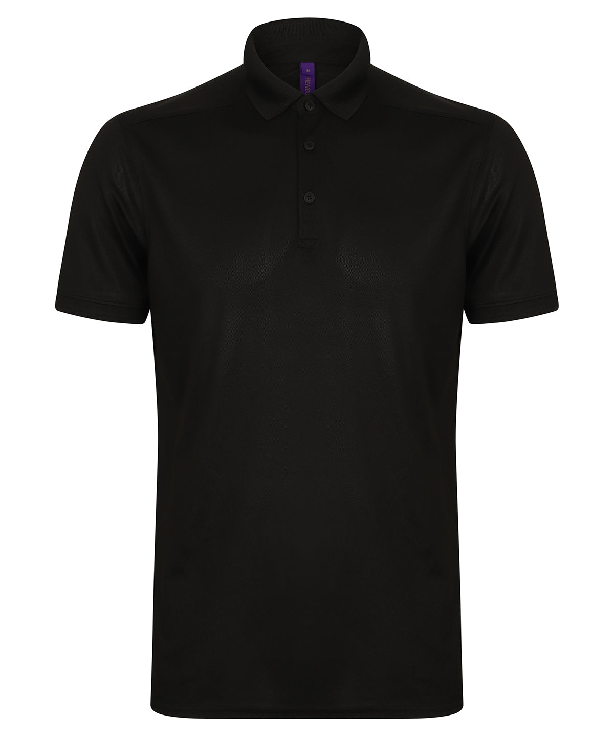 Stretch polo shirt with wicking finish (slim fit) | Black