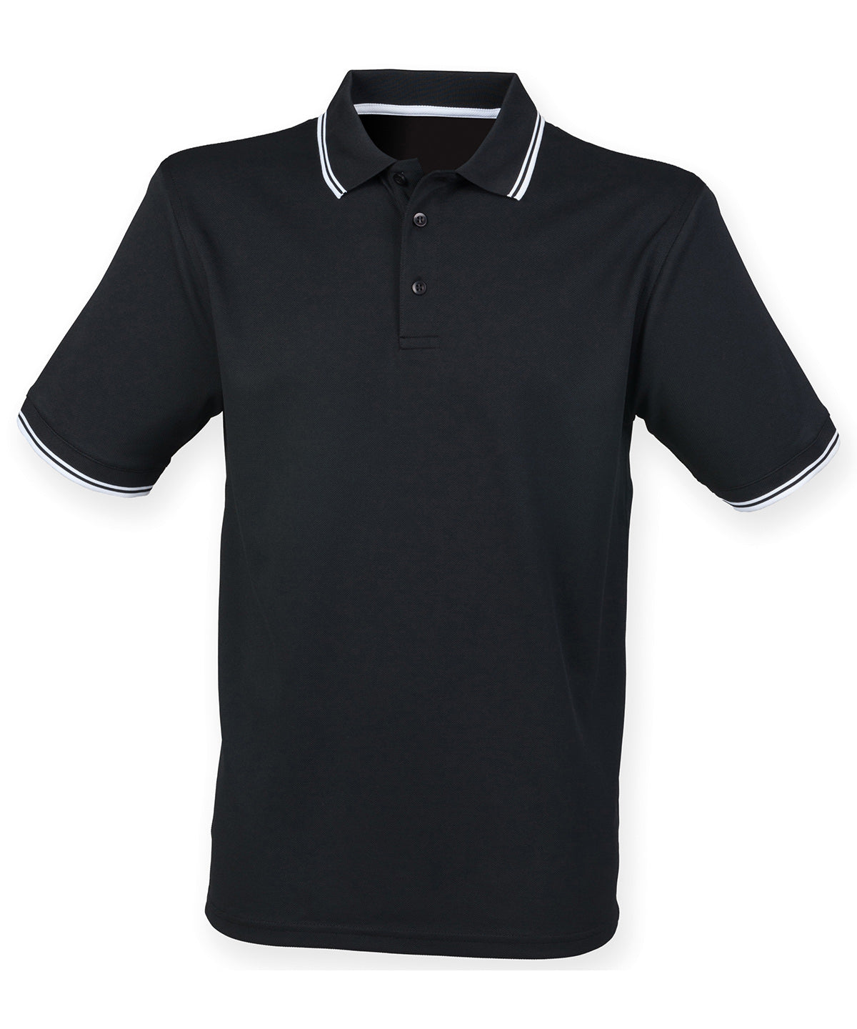 Double tipped Coolplus® polo shirt | black/white