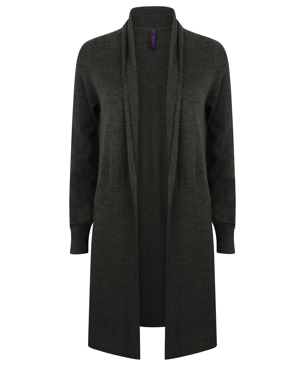Womens longline open cardigan | grey marl