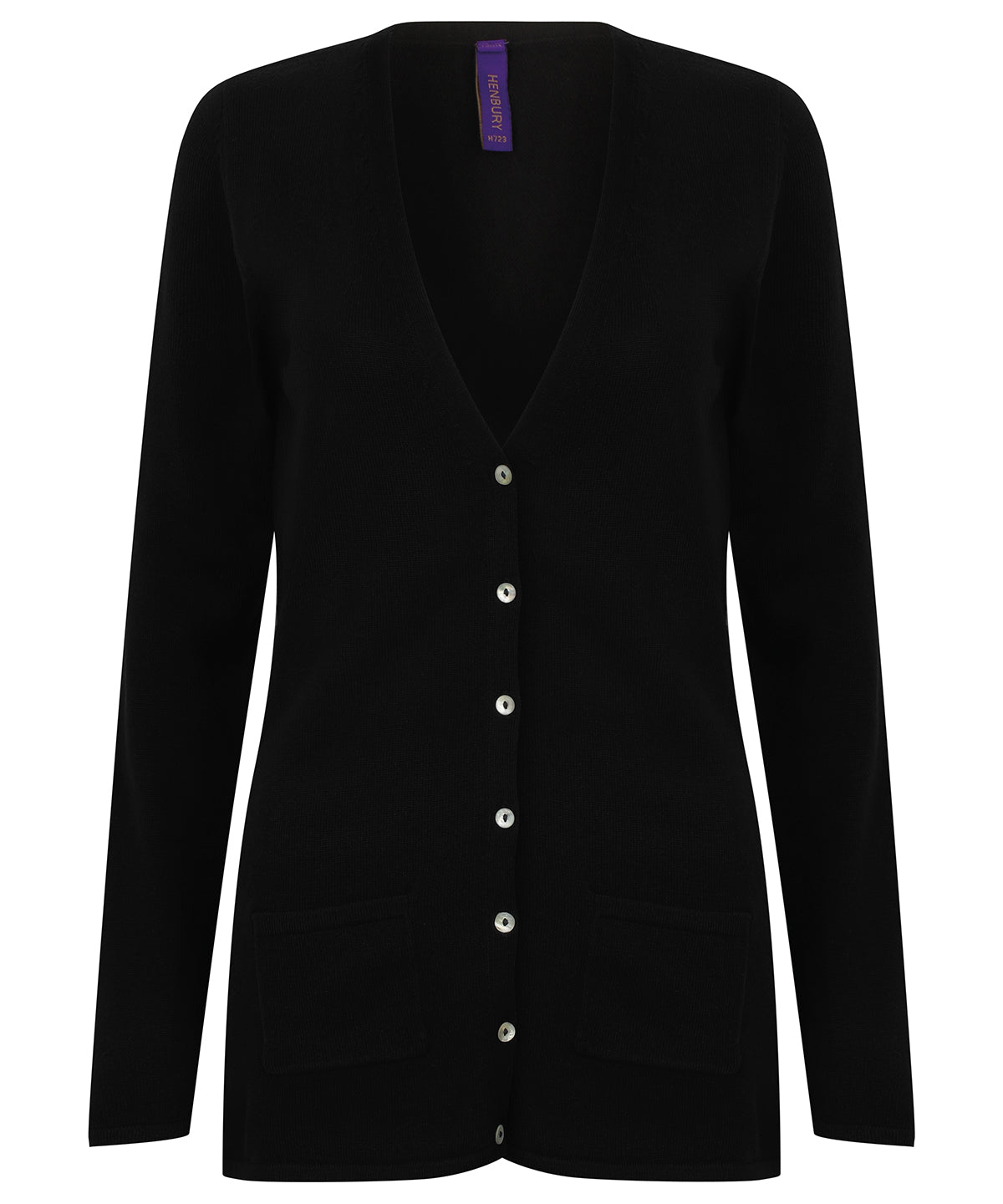 Womens v-button cardigan | Black