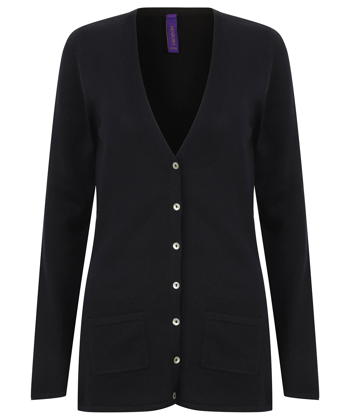 Womens v-button cardigan | navy