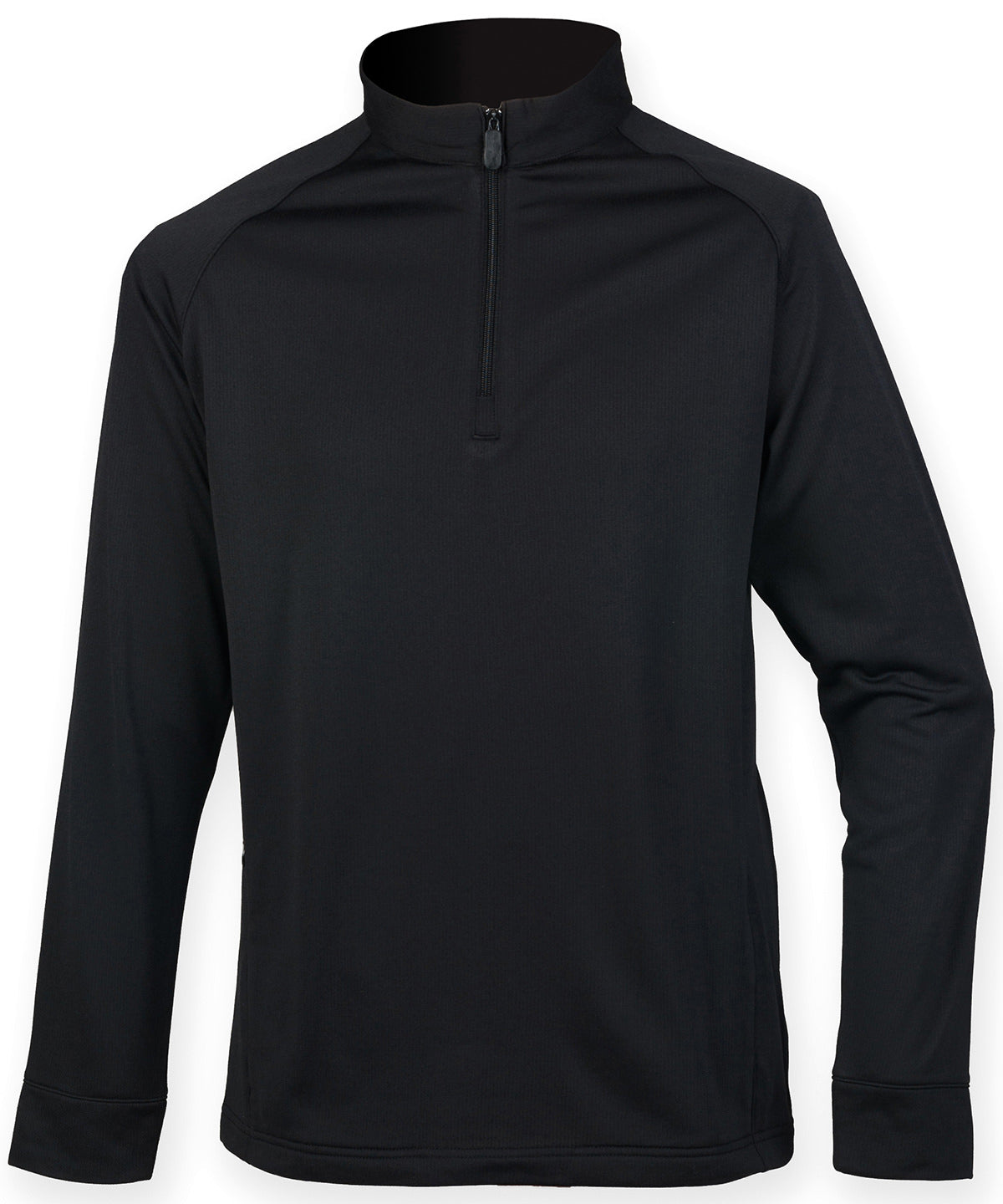 zip top with wicking finish | Black