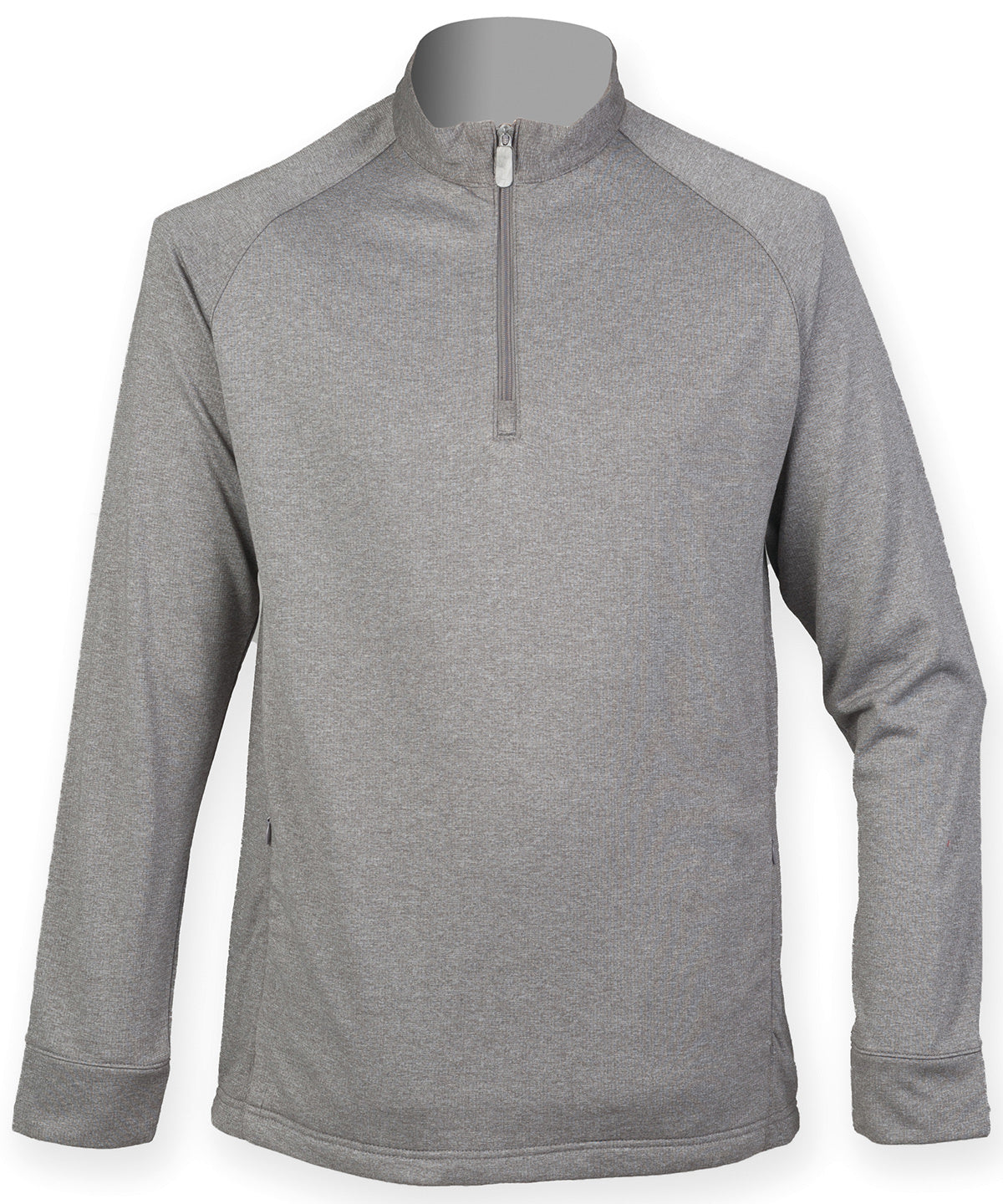 zip top with wicking finish | Grey Marl