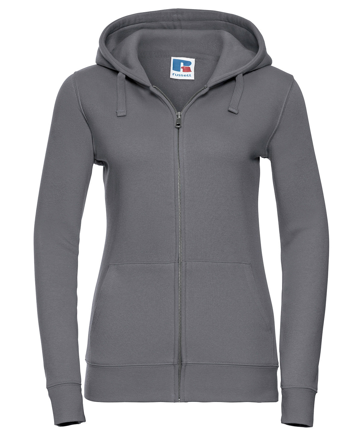 Womens authentic zipped hooded sweatshirt | Convoy Grey