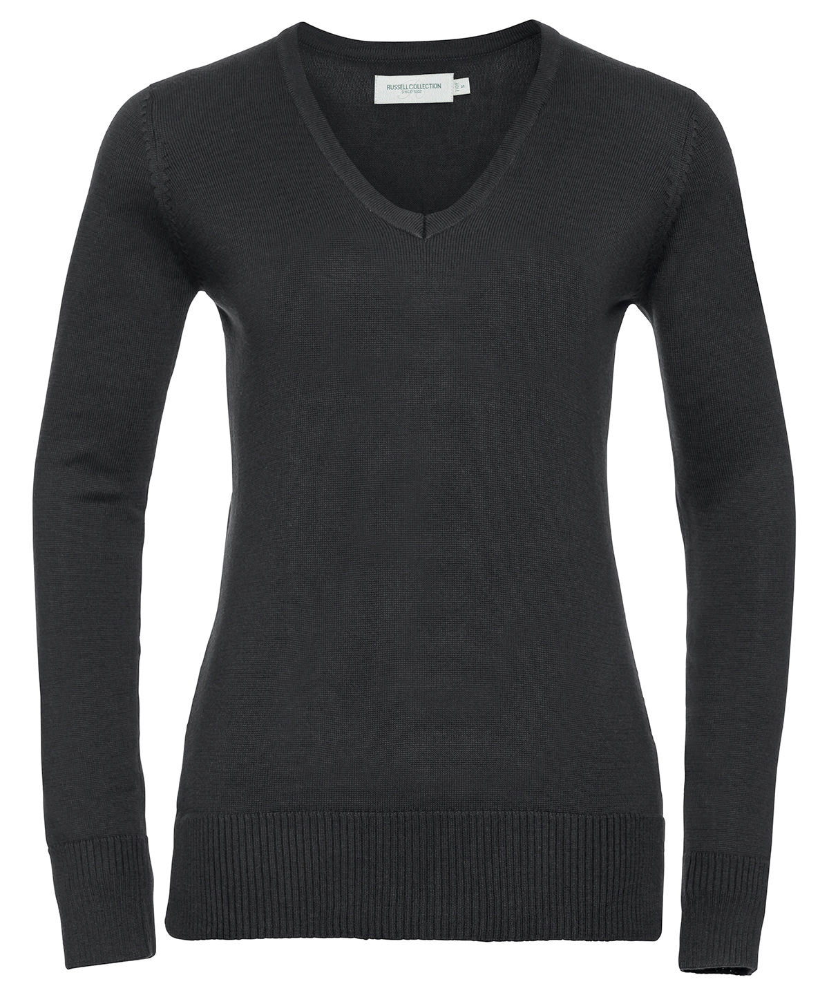 Womens v-neck knitted sweater | black