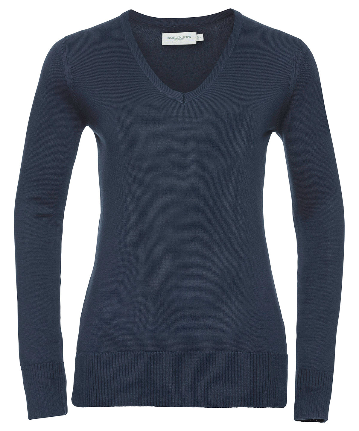 Womens v-neck knitted sweater | french navy