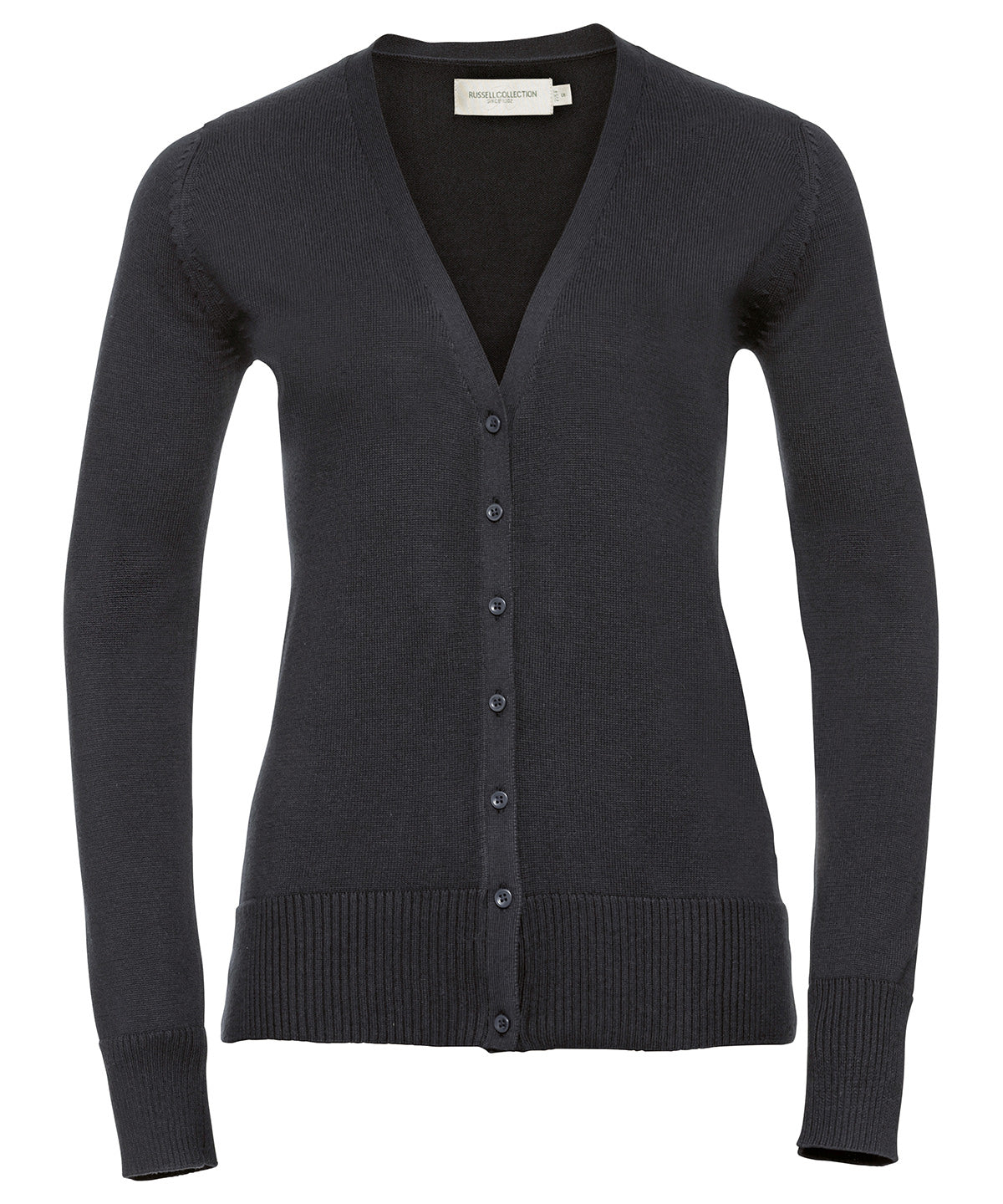 Womens v-neck knitted cardigan | charcoal marl