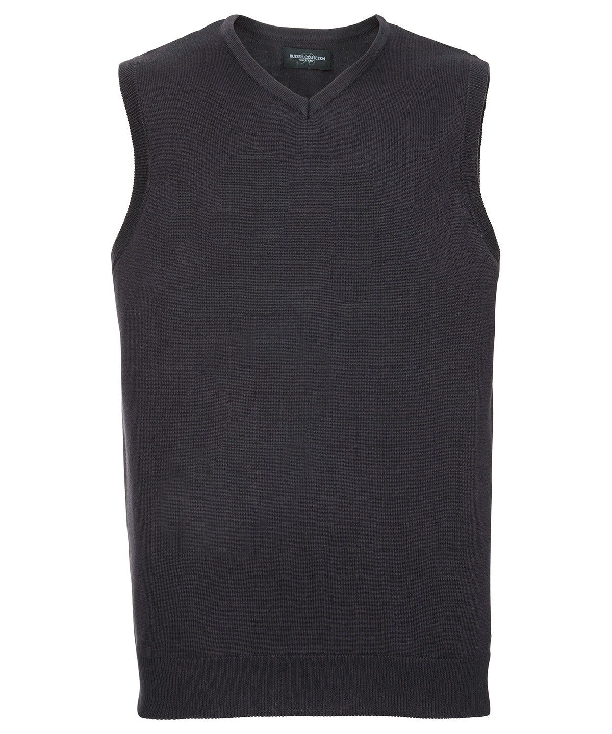 V-neck sleeveless knitted sweater | charcoal marl