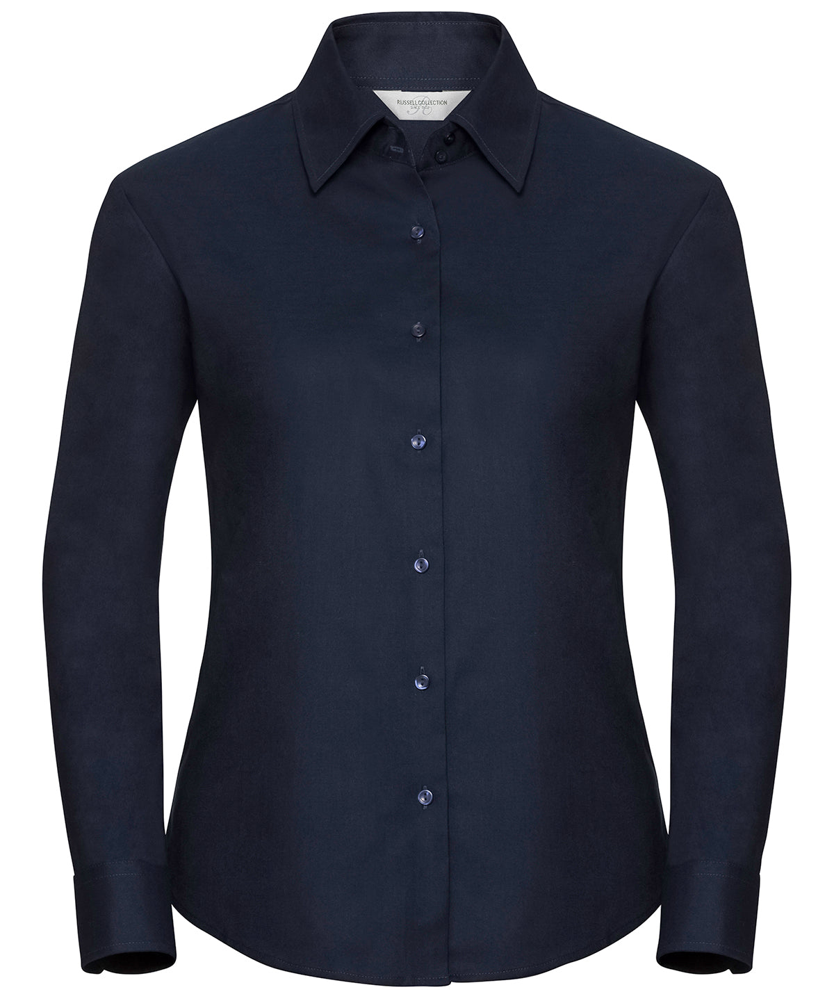 Womens long sleeve easycare Oxford shirt | bright navy