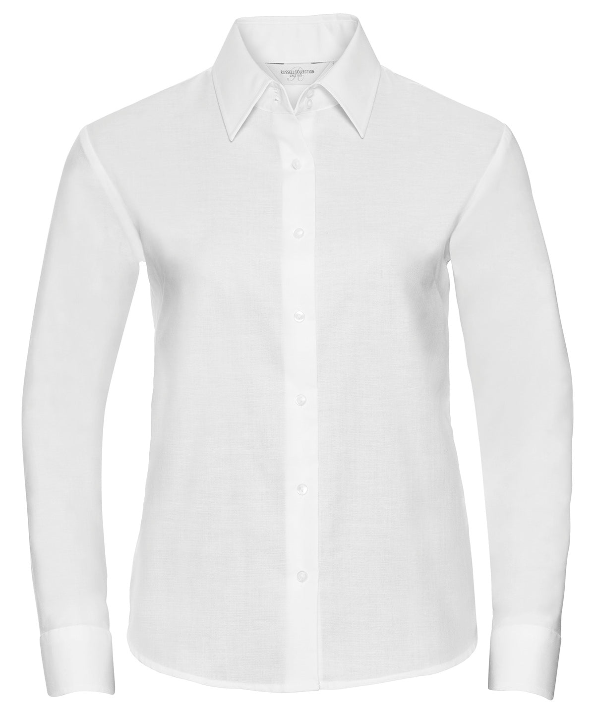Womens long sleeve easycare Oxford shirt | white