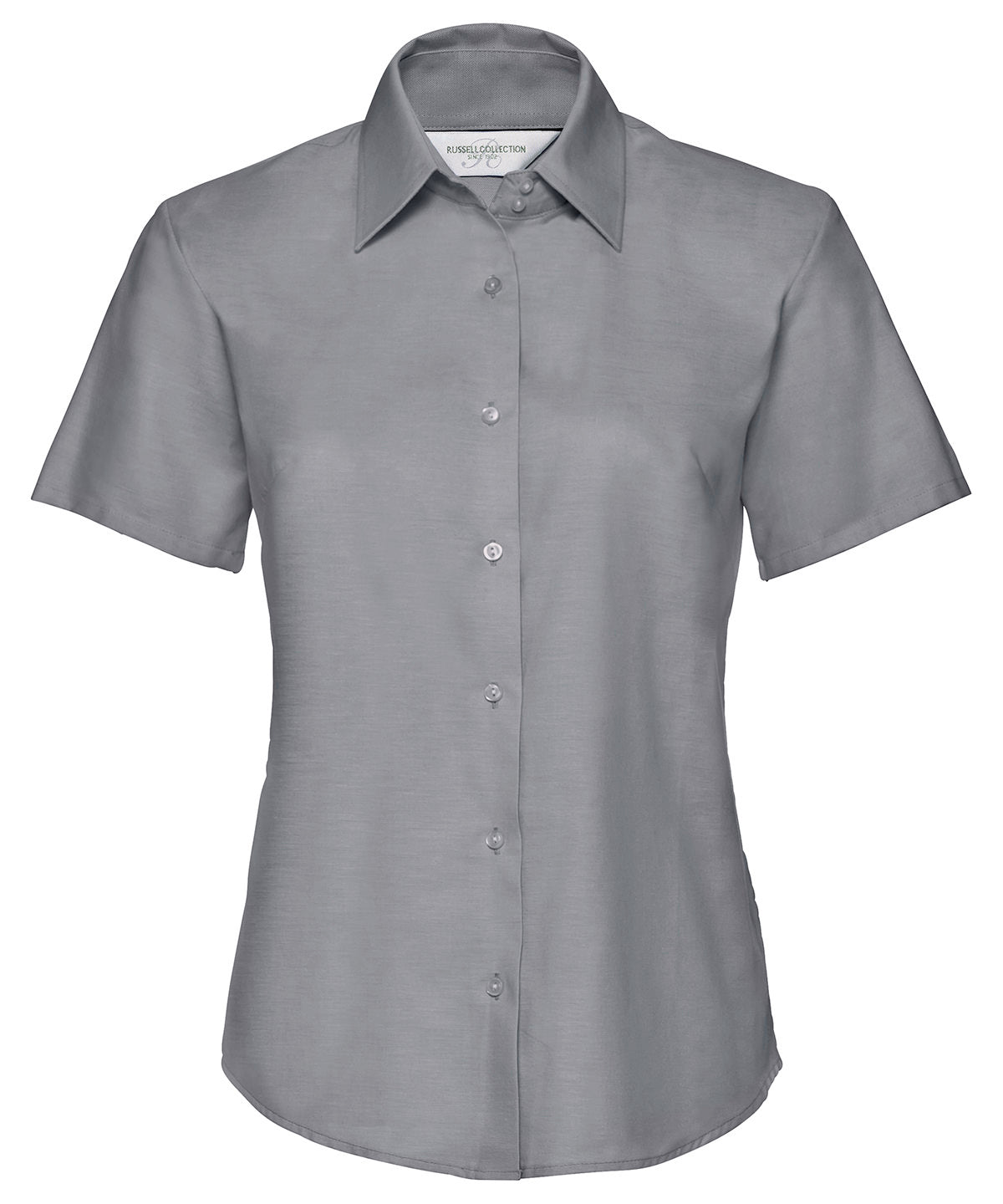 Womens short sleeve Oxford shirt | silver