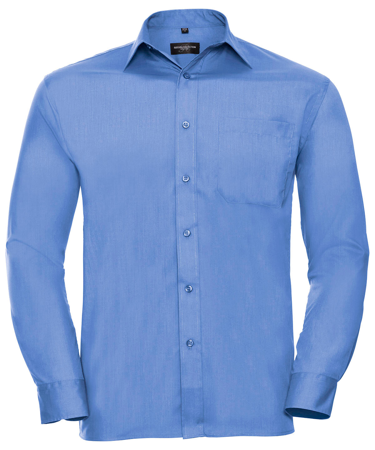 Long sleeve polycotton easycare poplin shirt | corporate blue
