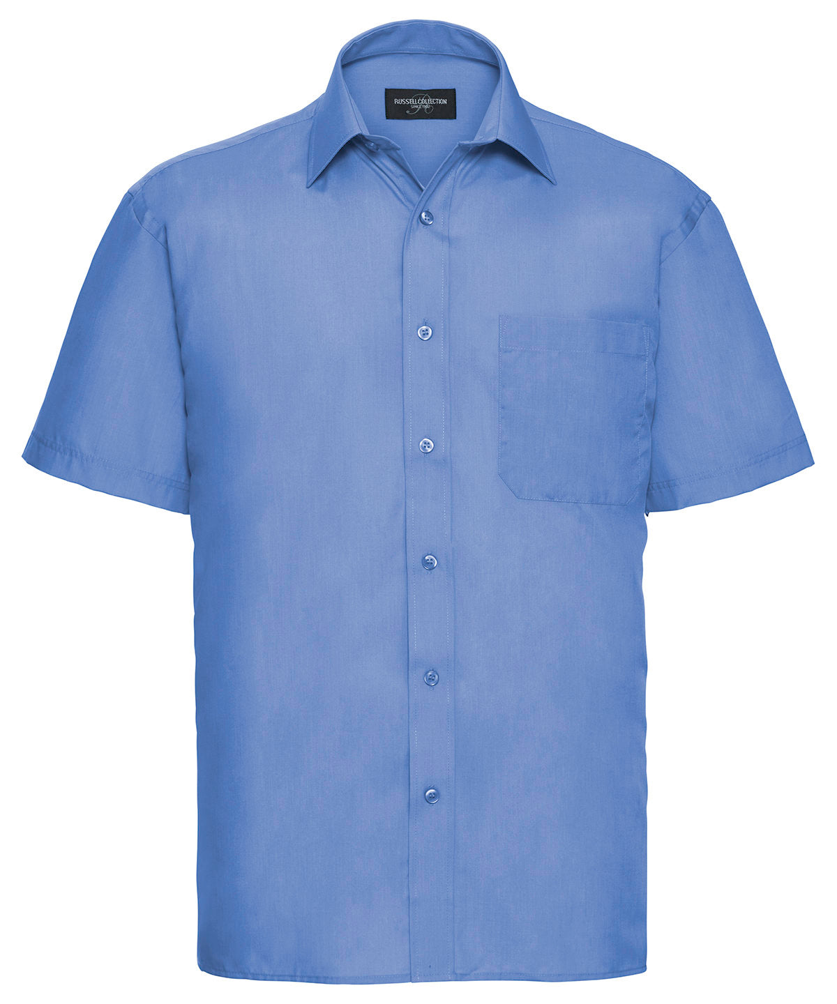 Short sleeve polycotton easycare poplin shirt | corporate blue