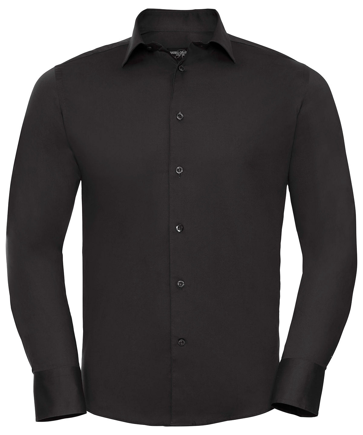 Long sleeve easycare fitted shirt | Black