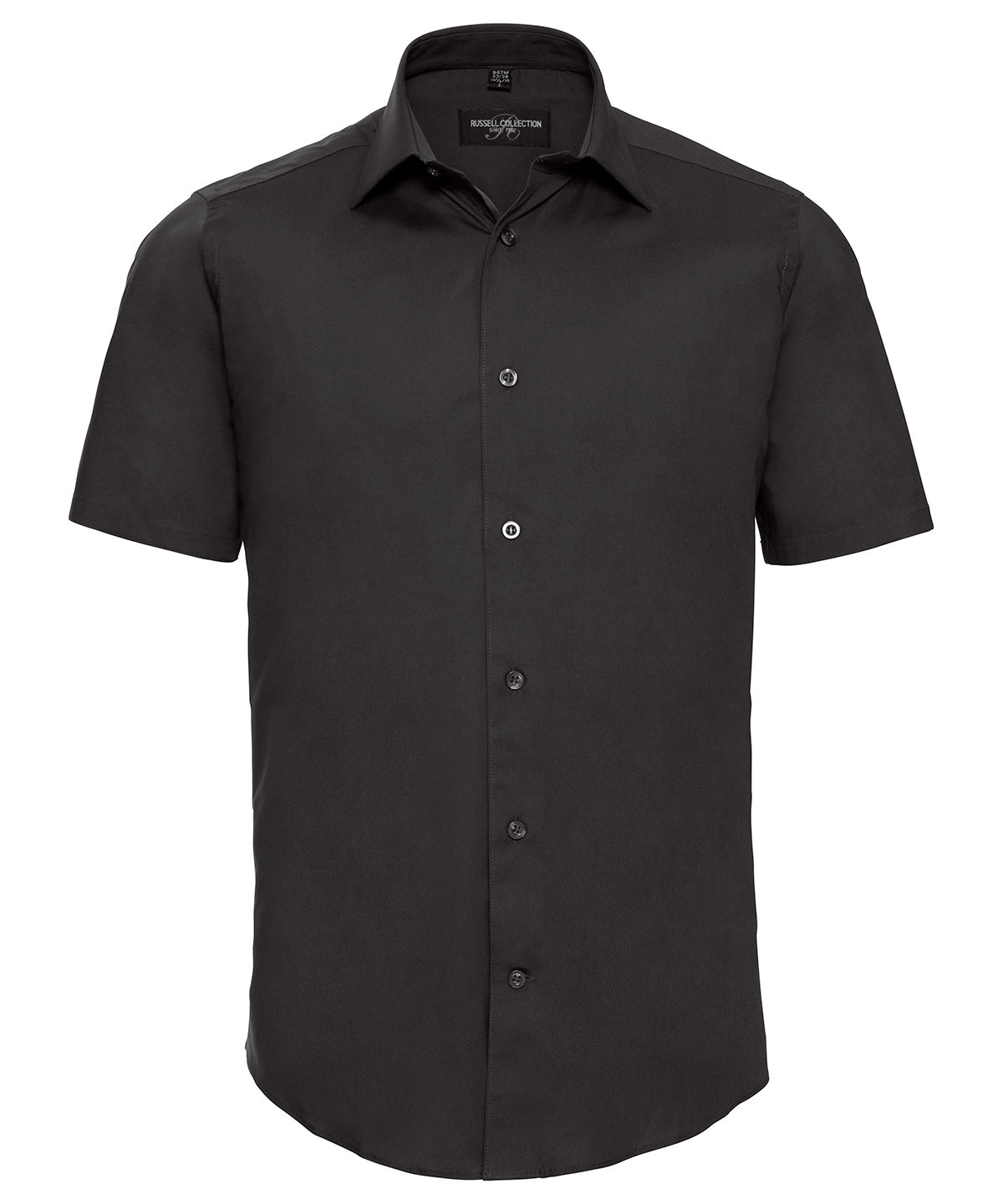 Short sleeve easycare fitted shirt | black