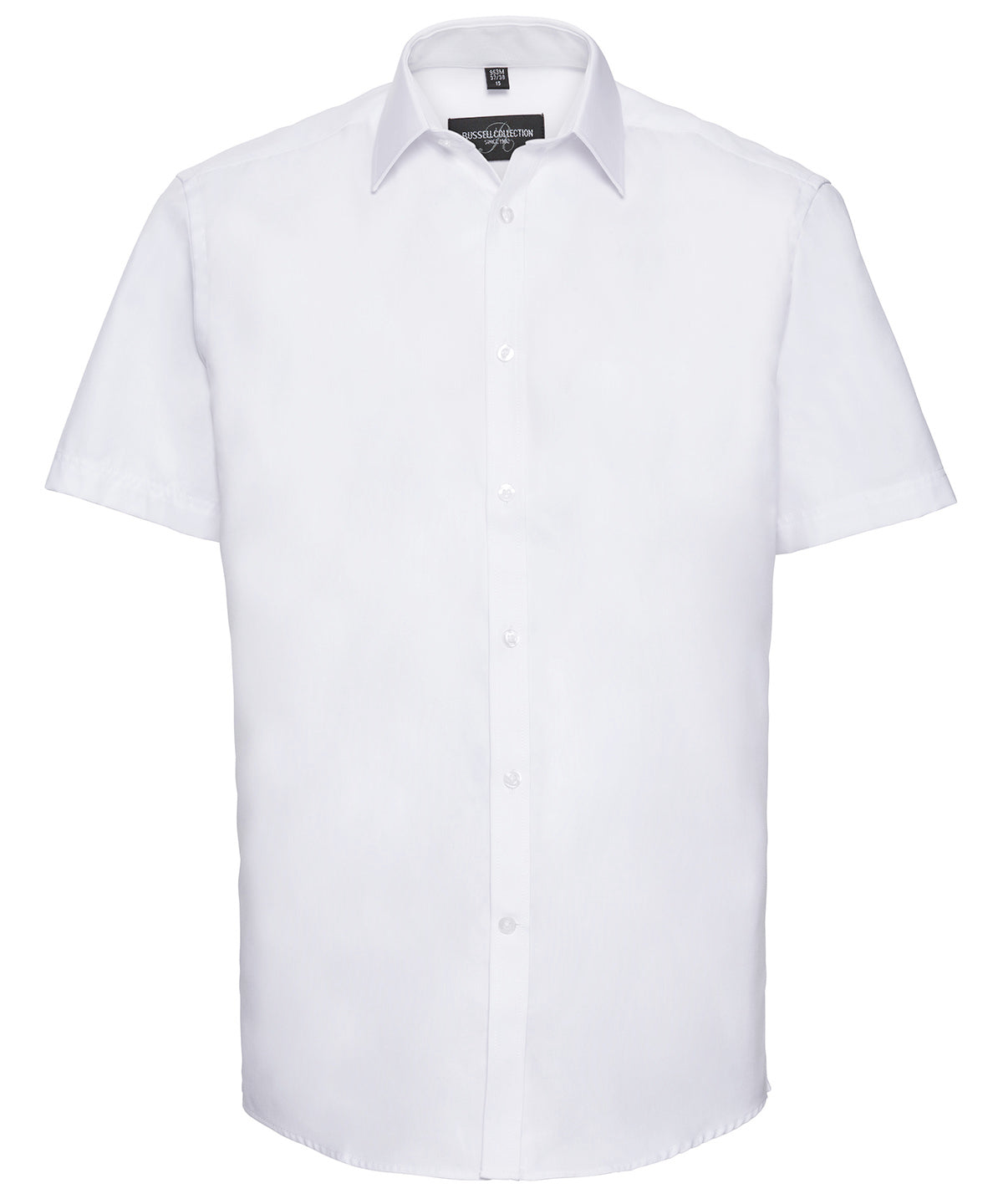 Short sleeve herringbone shirt | White