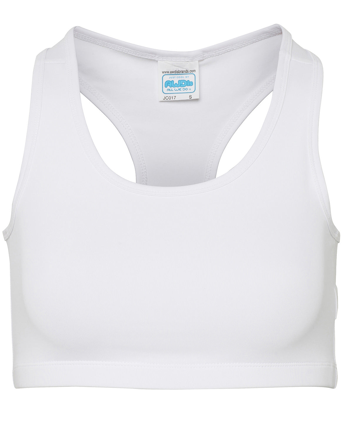 Womens cool sports crop top | arctic white