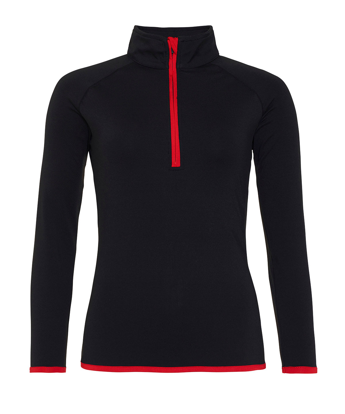 Womens cool  zip sweatshirt | Jet Black/Fire Red