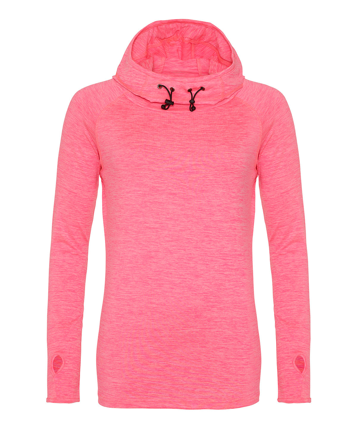 Womens cool cowl neck top | electric pink melange