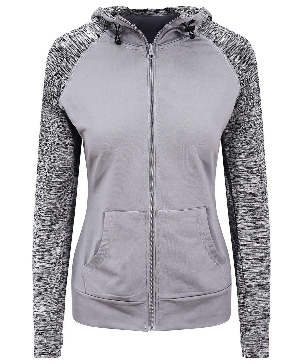 Womens cool contrast zoodie | grey/grey melange
