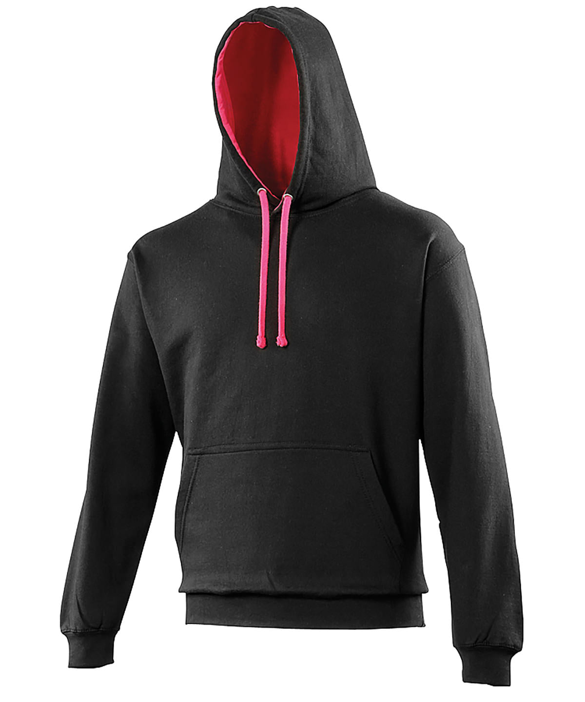 Varsity Hoodie Jet Black/Hot Pink | AWDis Just Hoods