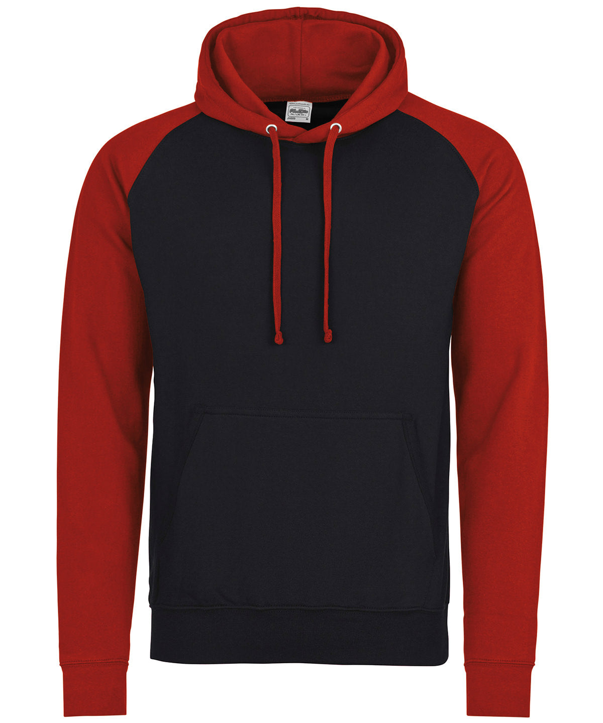 Baseball hoodie | jet black/fire red