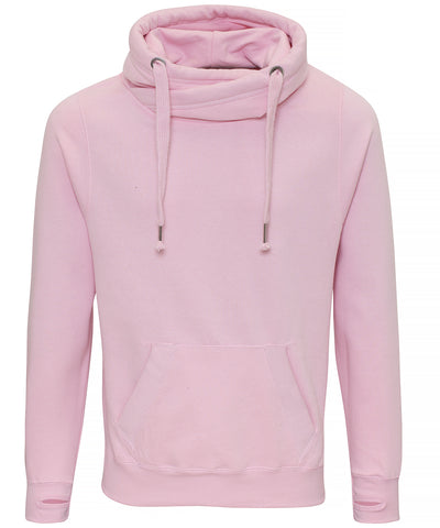 Cross neck hoodie | baby pink