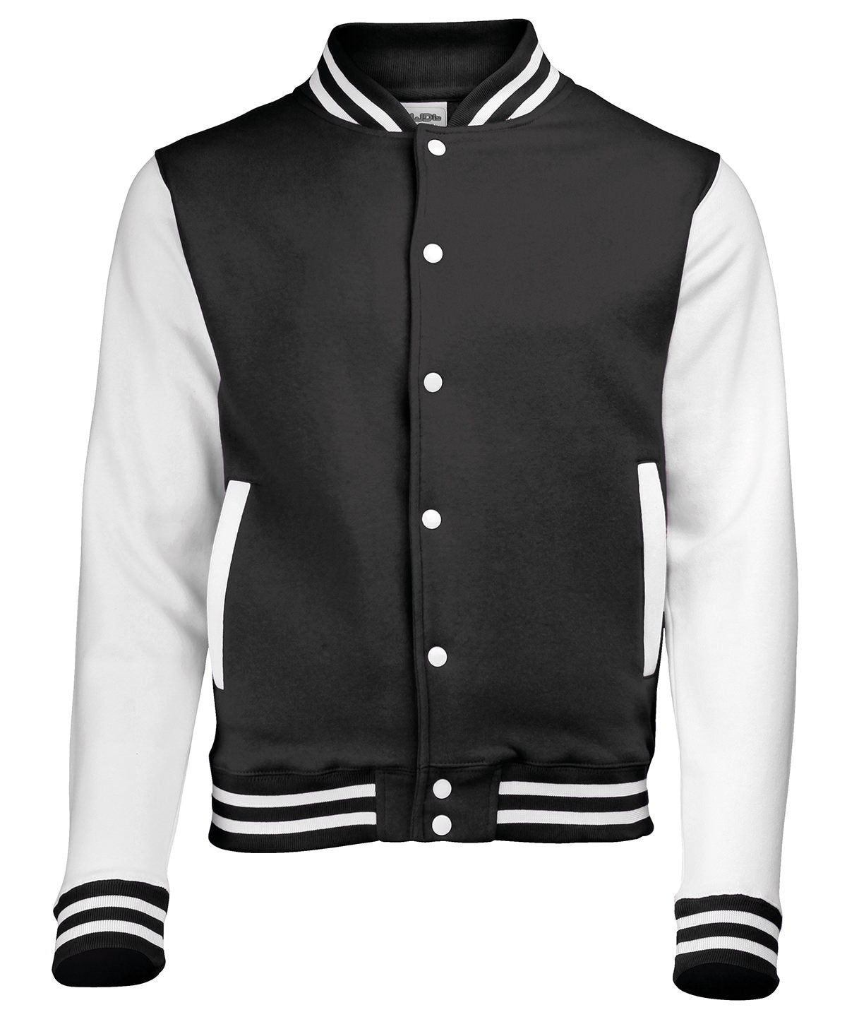 Varsity Jacket Jet Black/White | AWDis Just Hoods