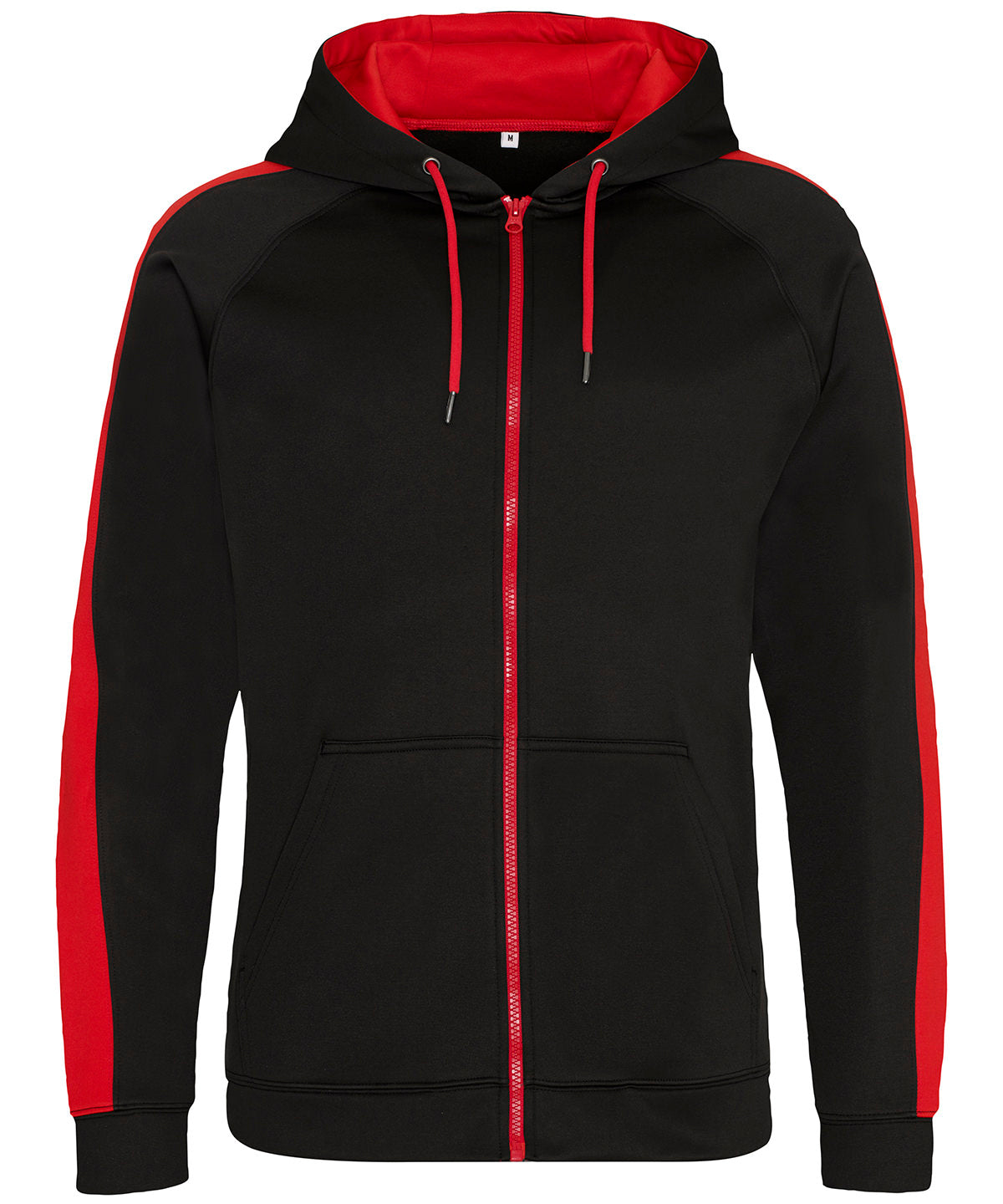 Sports polyester zoodie | Jet Black/Fire Red