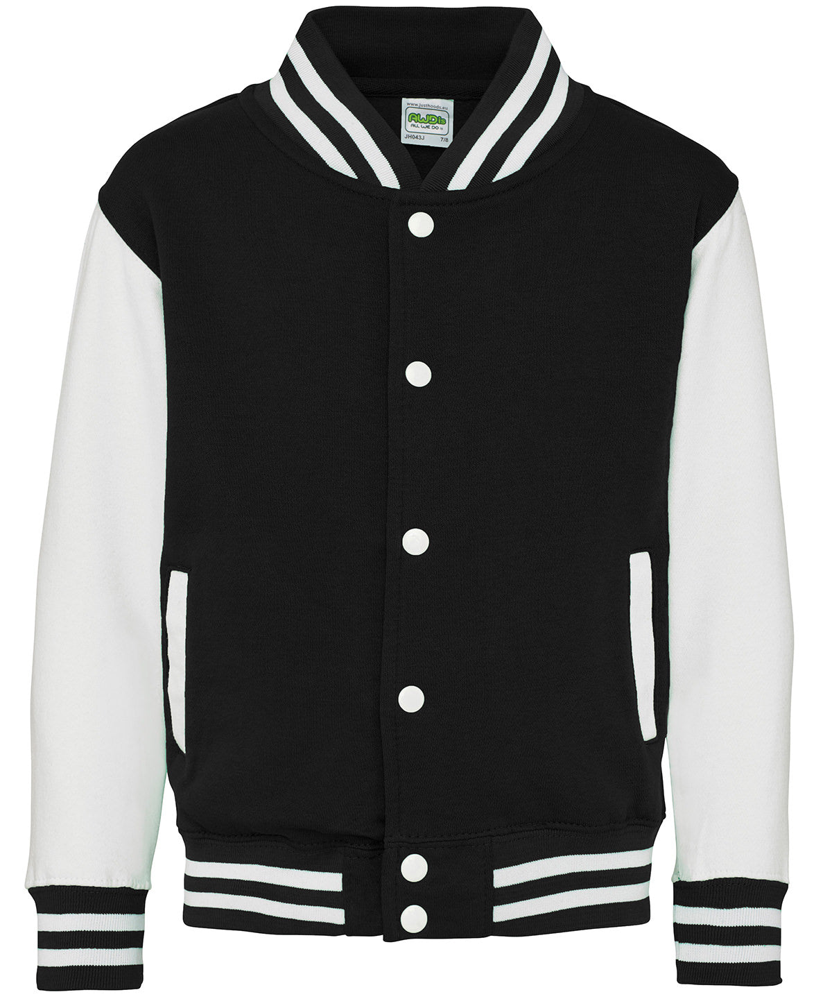 Kids varsity jacket | jet black/white