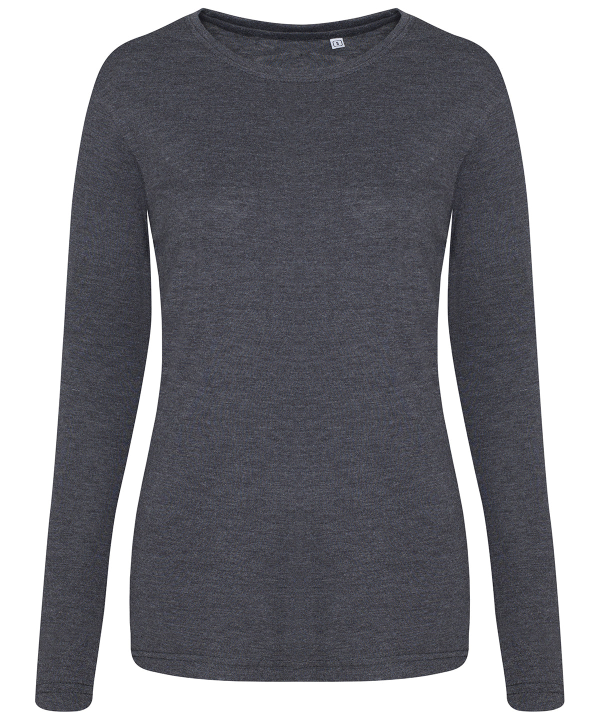 Womens triblend T long sleeve | heather charcoal