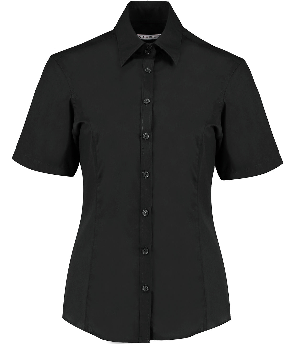 Business blouse short-sleeved (tailored fit) | Black