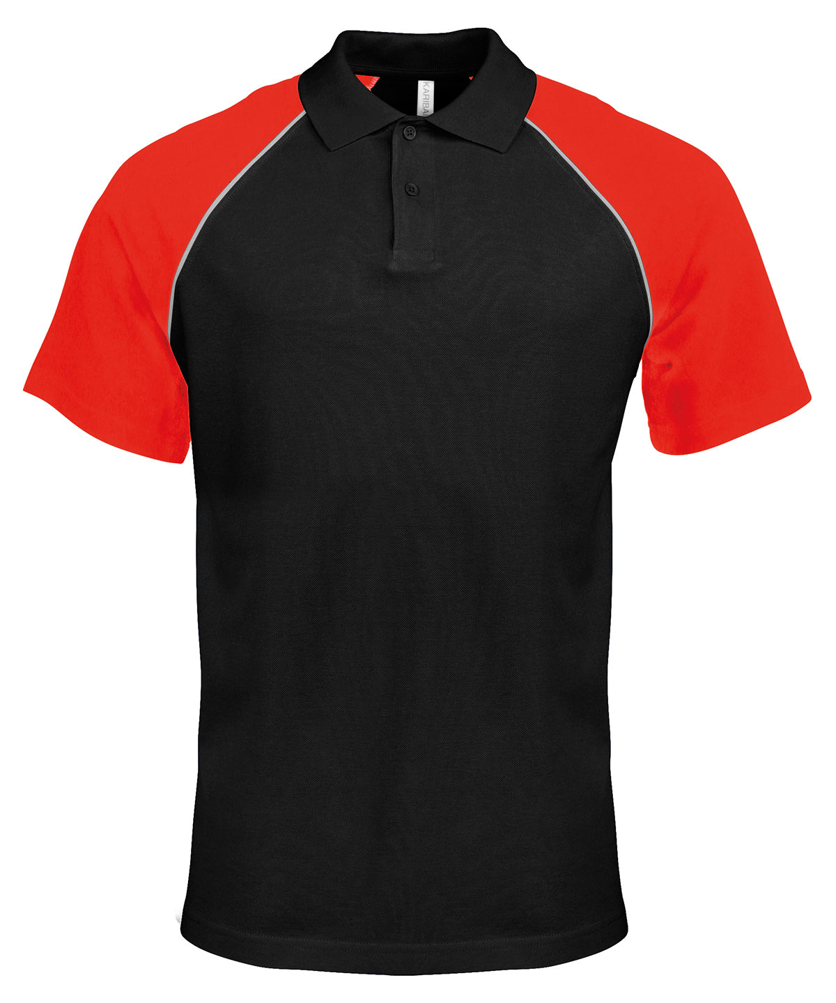 Polo baseball contrast polo shirt | black/light grey/red