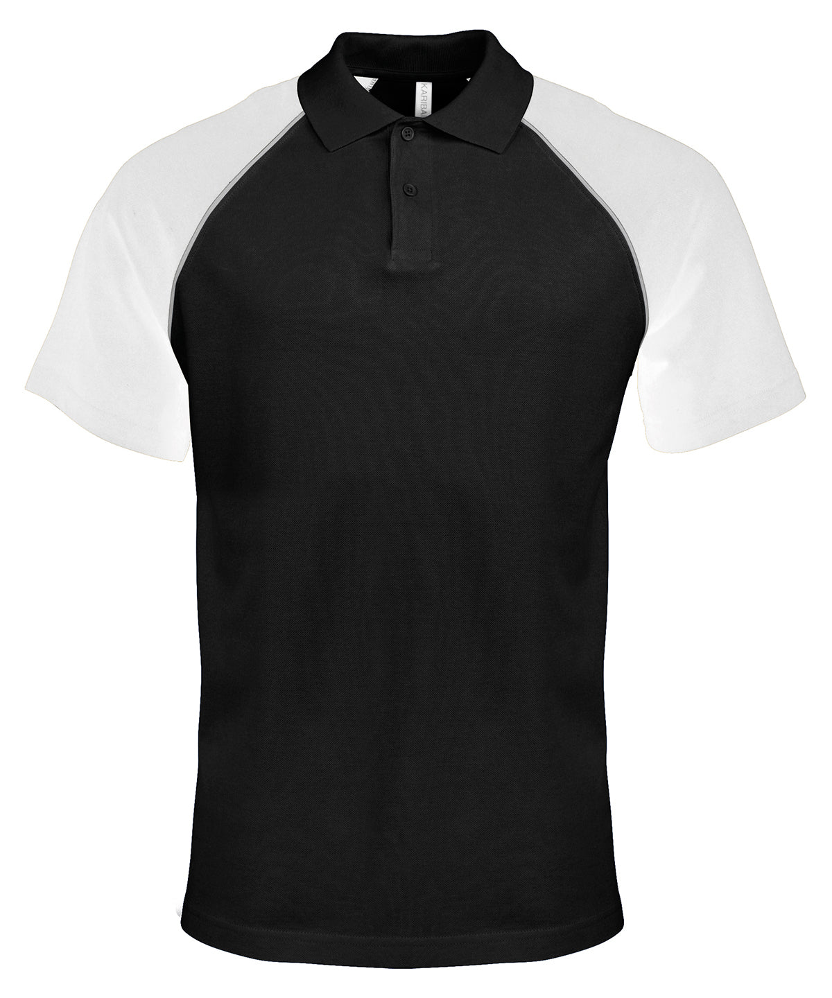 Polo baseball contrast polo shirt | black/light grey/white