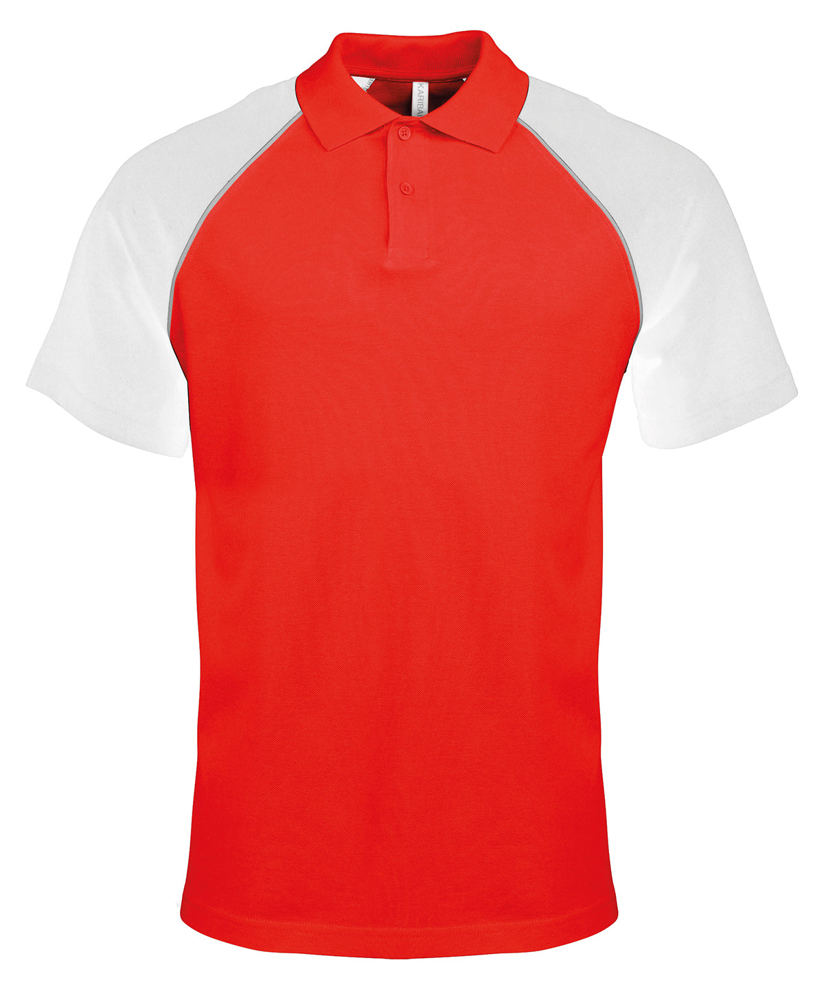 Polo baseball contrast polo shirt | red/light grey/white