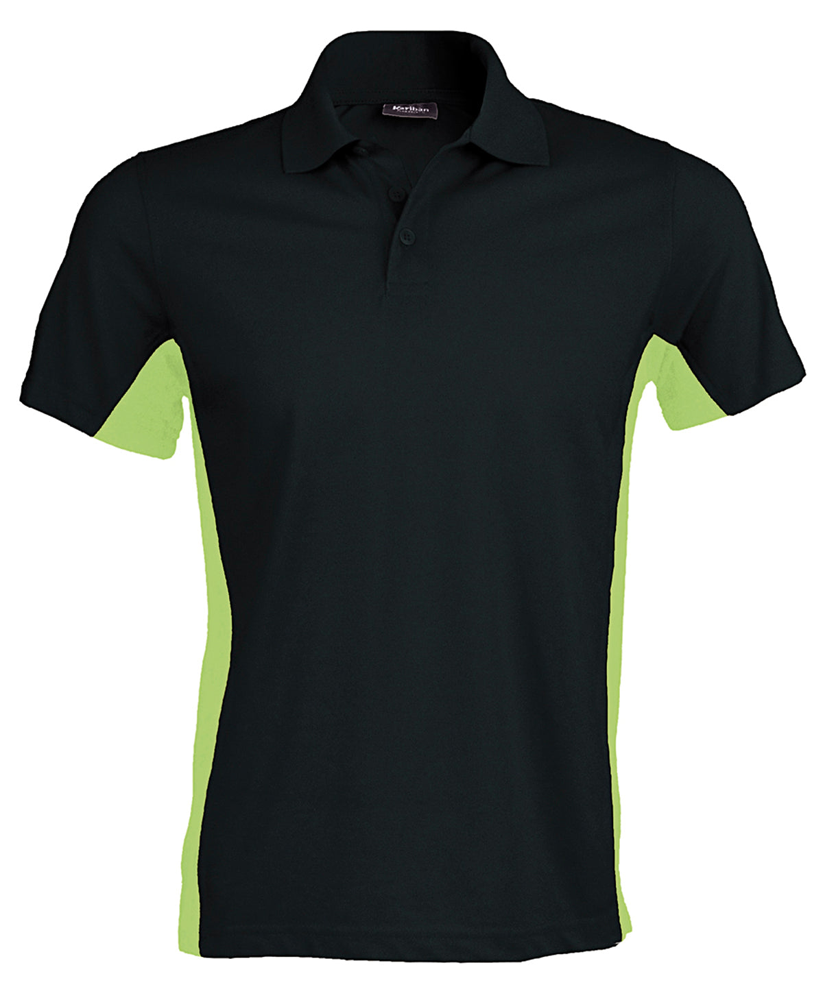 Flags short sleeve bi-colour polo shirt | black/lime