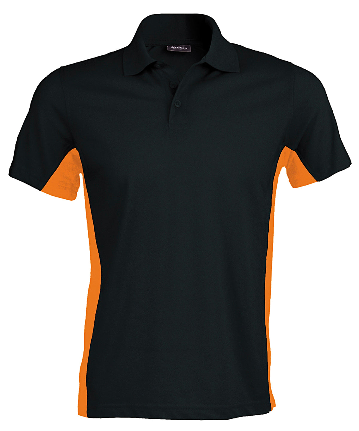 Flags short sleeve bi-colour polo shirt | black/orange