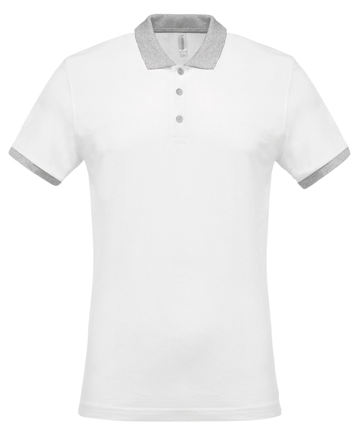 Two-tone piqu polo shirt | white/oxford grey