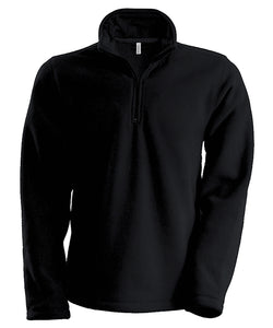 Enzo zip neck microfleece jacket | black