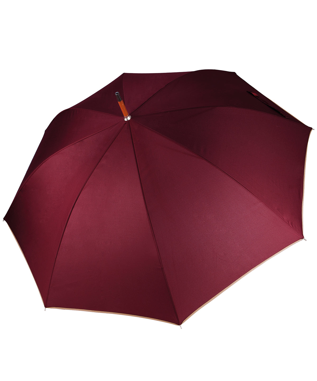 Auto open wooden umbrella | burgundy/beige