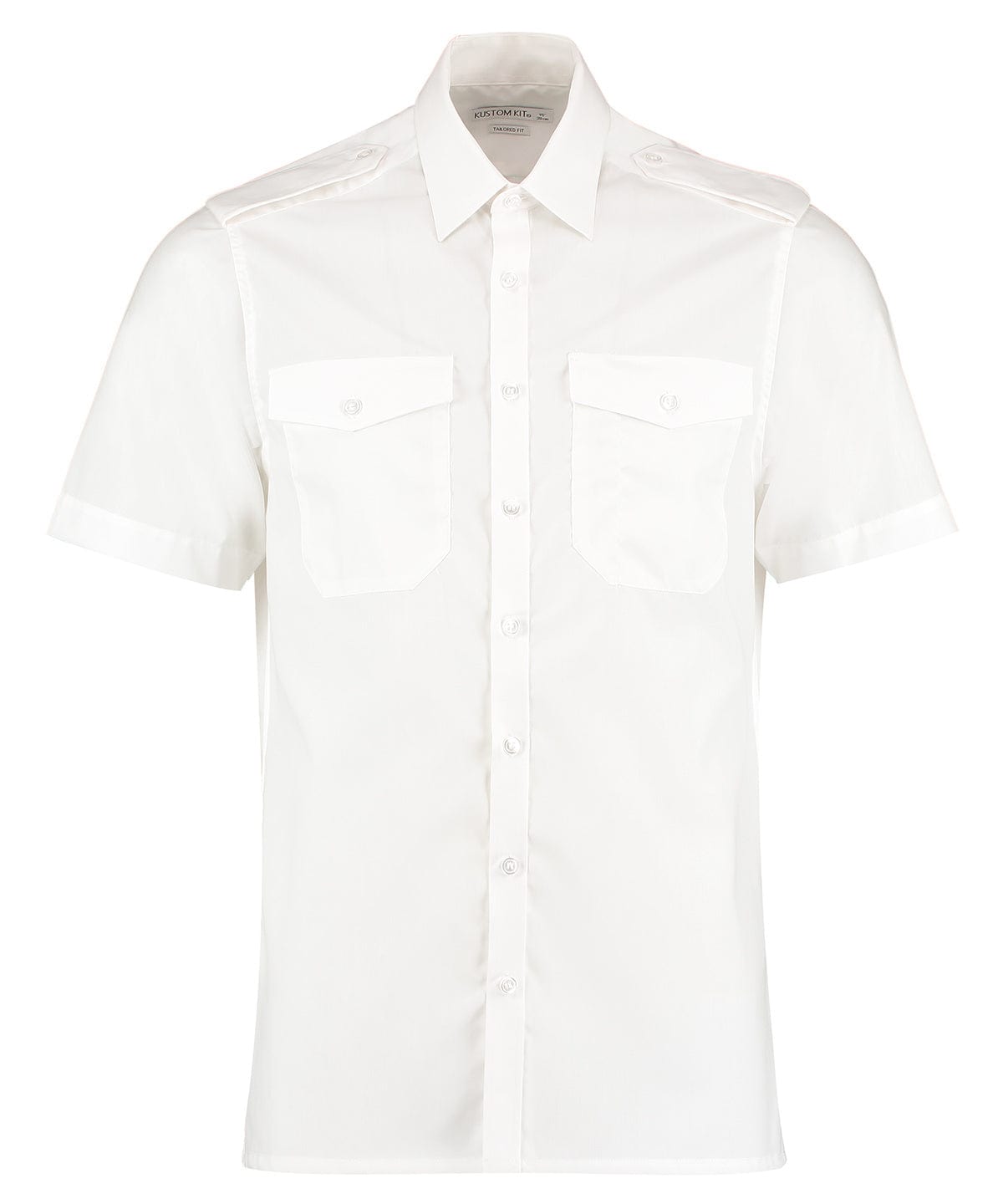 Pilot shirt short-sleeved (tailored fit) | White