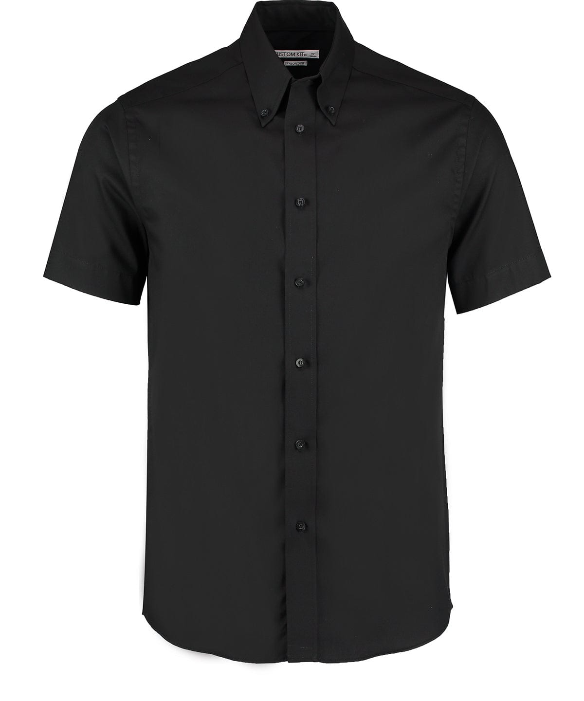 Premium Oxford shirt short-sleeved (tailored fit) | Black