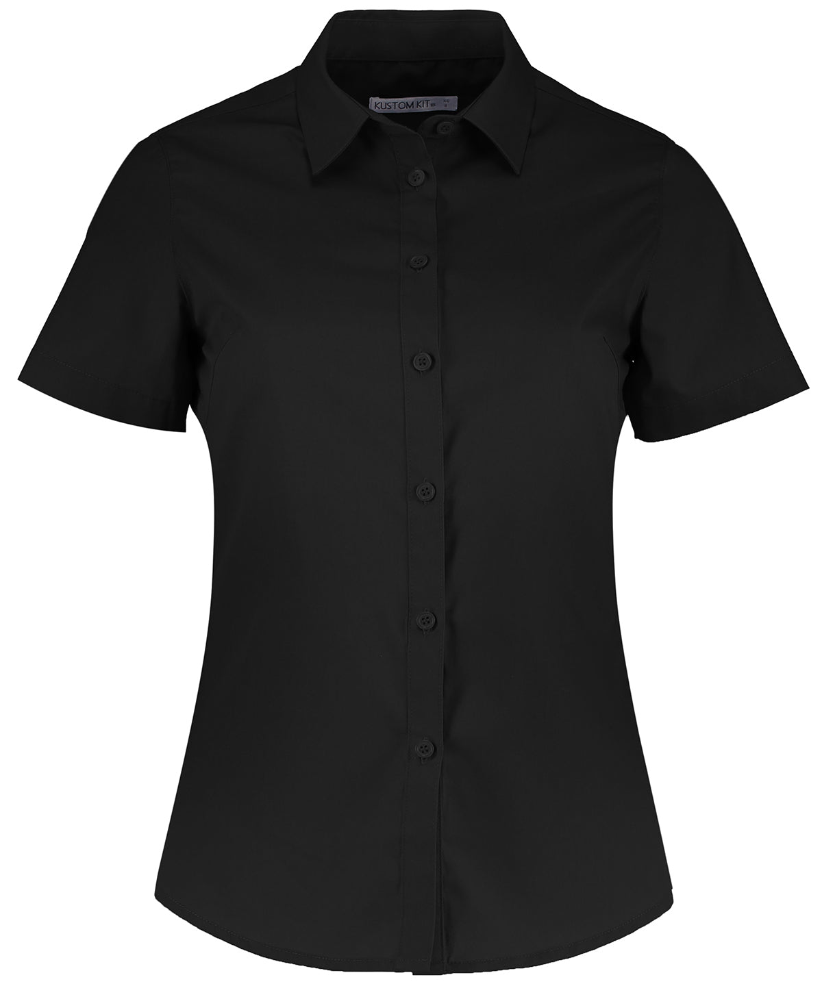 Womens poplin shirt short sleeve | Black