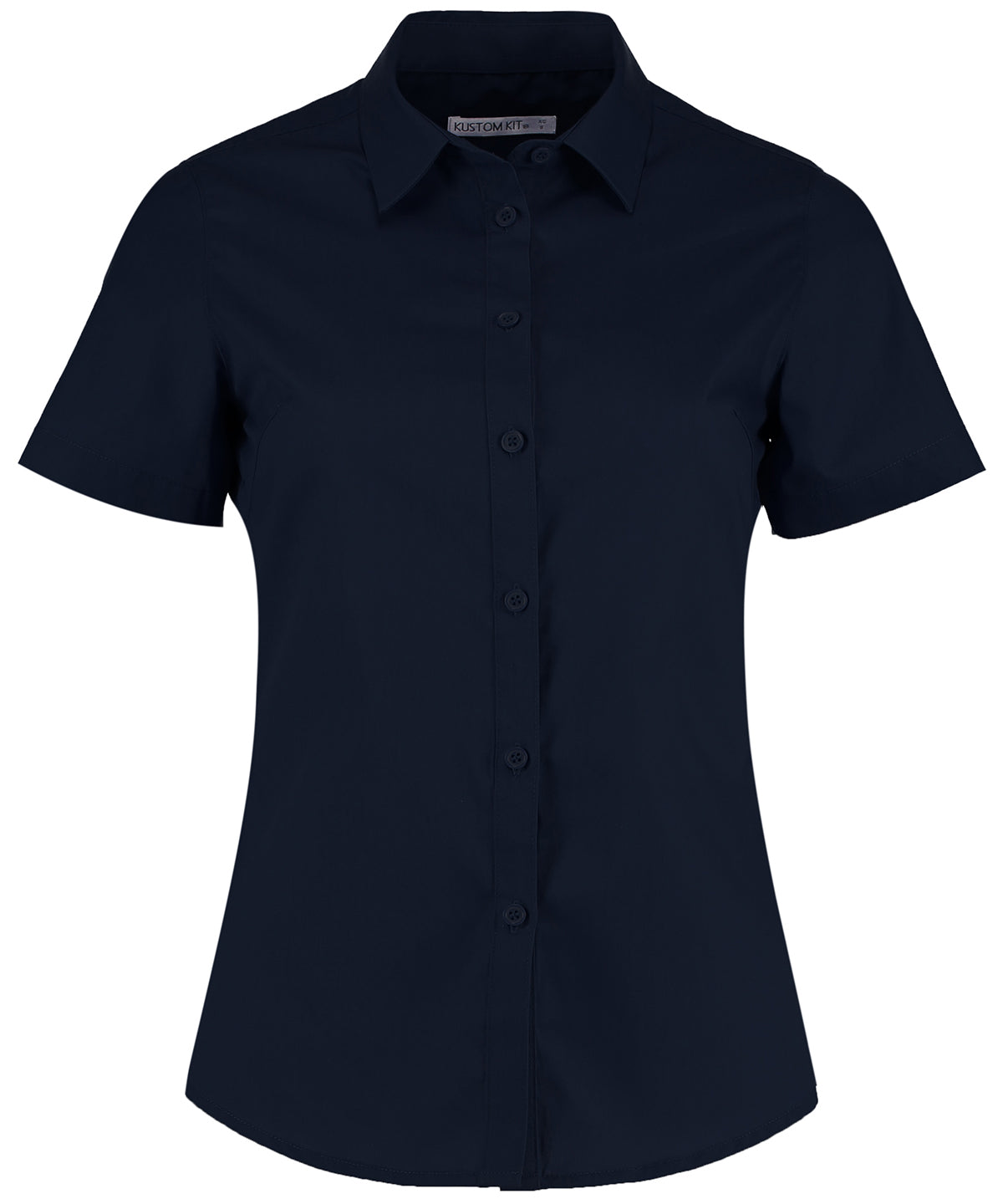 Womens poplin shirt short sleeve | Dark Navy