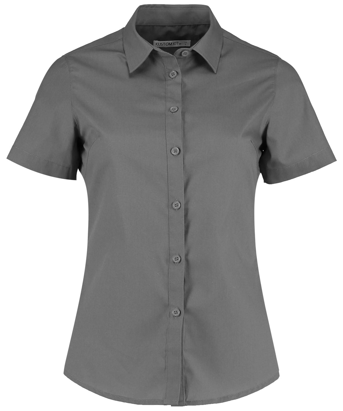 Womens poplin shirt short sleeve | Graphite